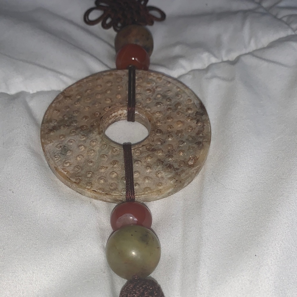 Chinese Archaistic Jade Bi Disk wall decor